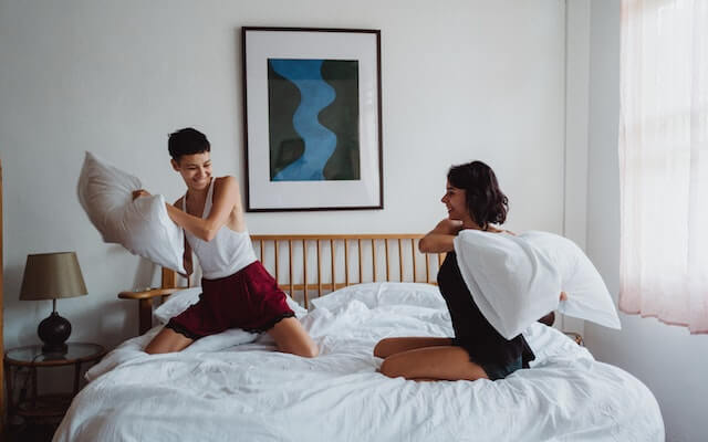 Try a pillow battle Late Night Date Ideas
